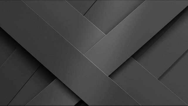 Abstract, grayscale geometric composition featuring overlapping dark grey shapes and textured surfaces
