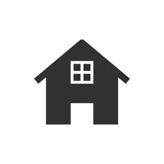 Fototapeta premium House with window icon. Residential home and real estate concept. Monochrome black and white symbol