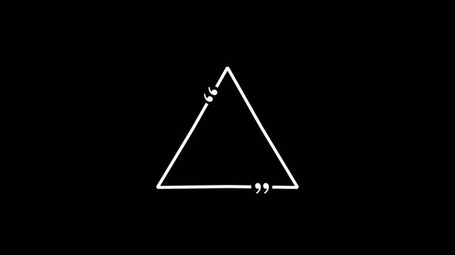 Triangle quote icon animation Chatting communication animated icon Animated Triangle quote frame design for textual quotation or text spoken  transparent background 4K animation with alpha channel