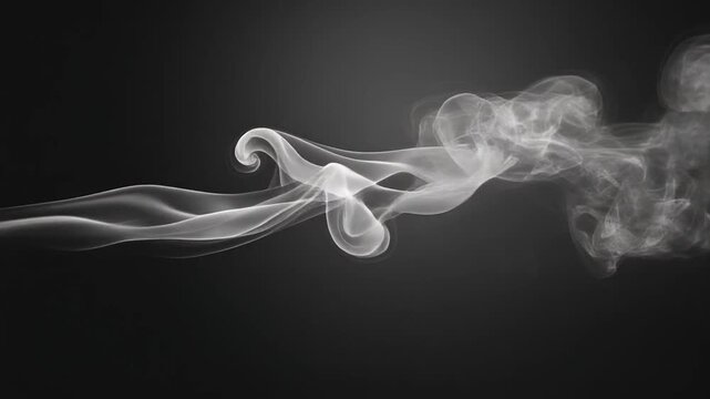 Artistic depiction of flowing smoke or vapor against a dark, gradiated background. Soft and ethereal