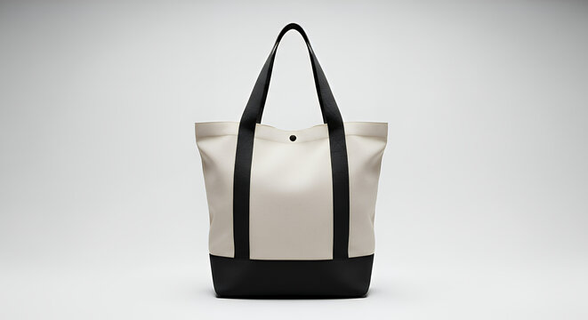 Blank canvas tote bag with black handles and bottom tote bag mockup mockup fabric bag tote blank canvas cloth design eco fashion cotton shopping empty background