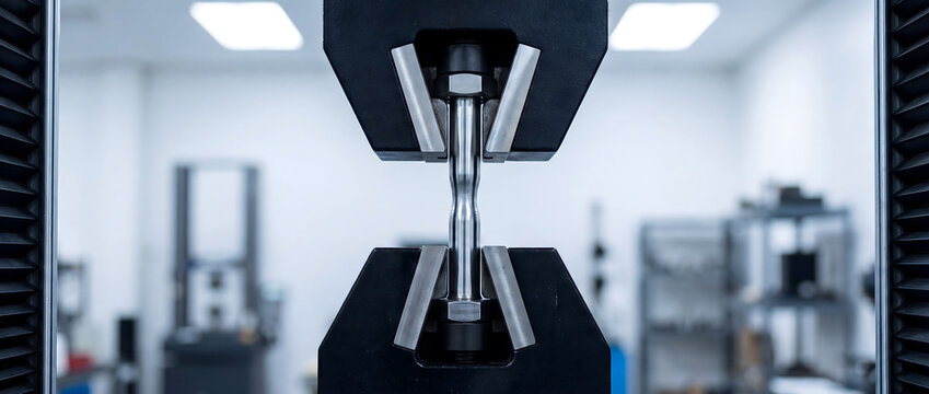 Material testing machine performing tensile strength test