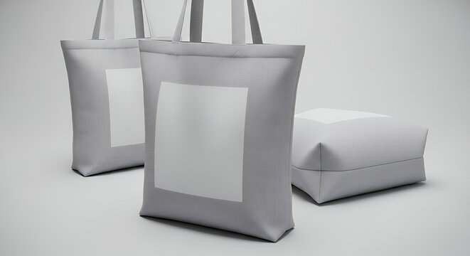 Cotton tote bags in monochrome background tote bag mockup mockup fabric bag tote blank canvas cloth design eco fashion cotton shopping empty background