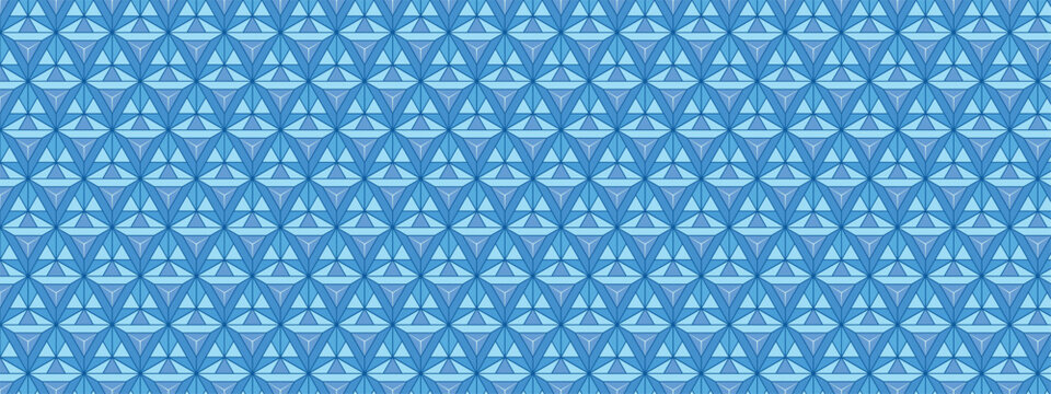 Blue Geometric Asanoha Seamless Pattern Vector IllustrationBlue Geometric Asanoha Seamless Pattern Vector Illustration