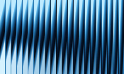 Abstract blue ribbed gradient background with diagonal fluted stripe pattern © lesikvit