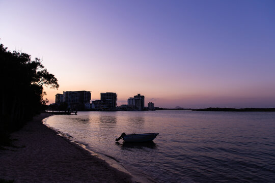 dusk over the Maroochy River at Cotton Tree
