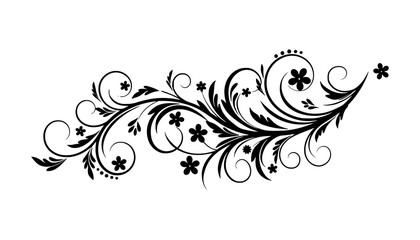 Fototapeta premium A beautiful floral vector illustration with swirling leaves and flowers