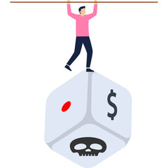 Fototapeta premium This illustration represents risk, uncertainty, and decision-making in business or life.