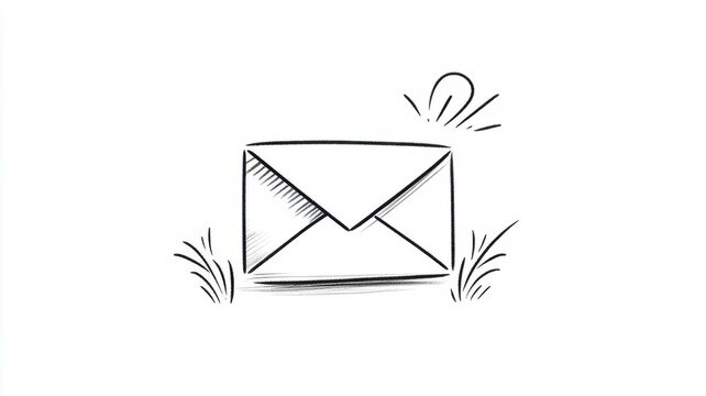 Hand drawn email envelope marker illustration of an email envelope hand drawn with a marker simple and clean