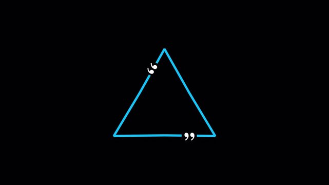 Triangle quote icon animation Chatting communication animated icon Animated Triangle quote frame design for textual quotation or text spoken transparent background 4K animation with alpha channel
