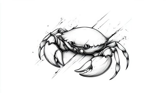Black and white crab tattoo design intricate black and white crab tattoo design perfect for body art enthusiasts seeking unique illustrations