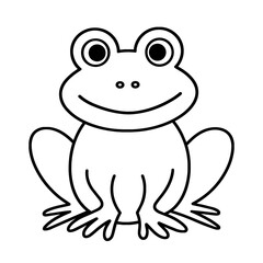 Fototapeta premium Cute frog cartoon outline vector illustration