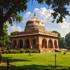 Obraz premium A majestic ancient structure with a large dome and arches