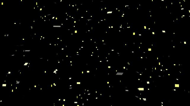 Colorful Winter snow overlay. Isolated falling snow animation, transparent background,