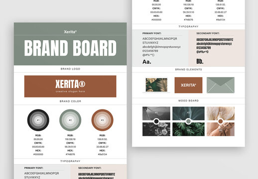 Digital Brand Mood Board Kit Guidelines Design Template