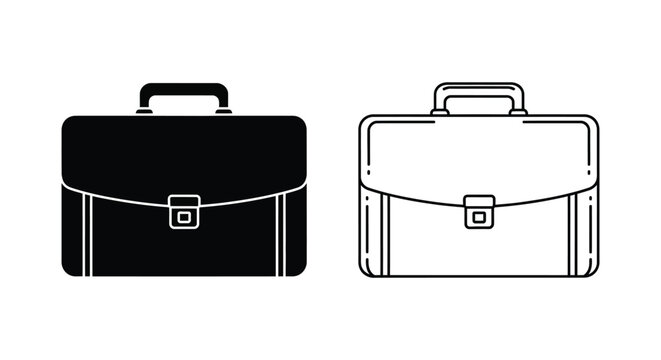 a briefcase with a handle and buckle Vector
