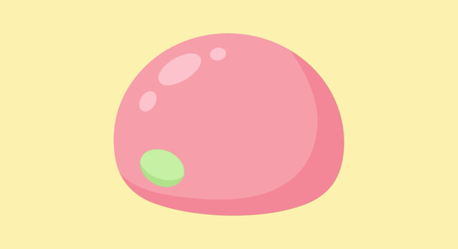 Cute Pink Slime Character Illustration