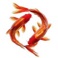 Fototapeta premium Pisces goldfish animal white background.