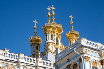 The domes of the Resurrection Church in close-up. Tsarskoye Selo (Pushkin), Russia © Anna
