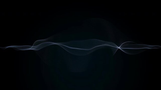 Gentle Wave Flow. Delicate Sine Wave Gently Propagates Through Dim Environment Creating Serenity