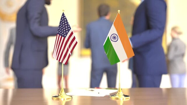 United States and India strategic partnership meeting, 3D rendering