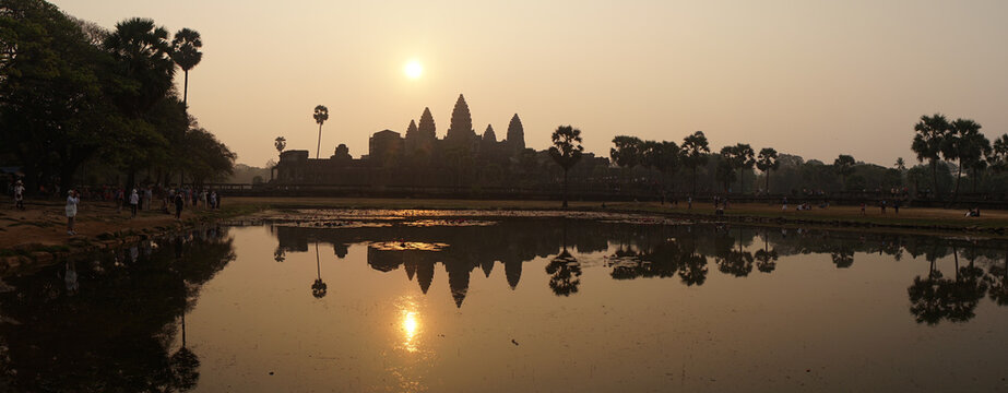 Siem Reap and Ankor Wat Temple Impressions during sunset time in Cambodia.