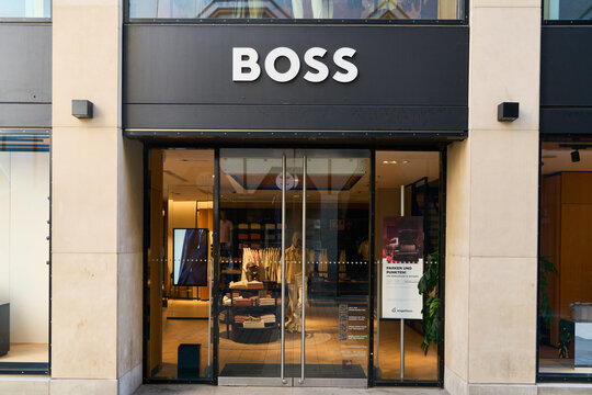 MANNHEIM, GERMANY - March 12th 2026 - Photo Of Boss Storefront Luxury Retail And Brand Recognition Hugo Boss Fashion Boutique Entrance In City Center Apparel Shopping
