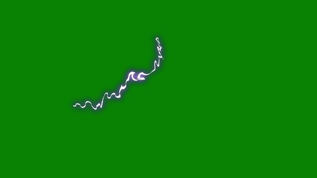 Flash fx cartoon lightning strike animation with electric thunderbolt, neon glow energy explosion, hand drawn sparks and smoke boom effects, storm flash overlay on green screen 4k