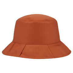 Fototapeta premium Orange stylish bucket hat for sun protection isolated on transparent background