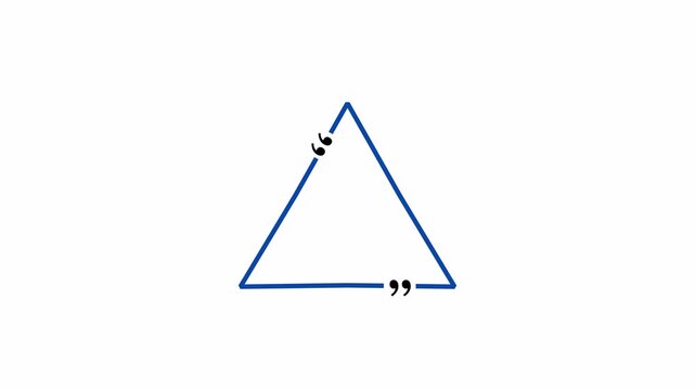 Triangle quote icon animation Chatting communication animated icon Animated Triangle quote frame design for textual quotation or text spoken transparent background 4K animation with alpha channel