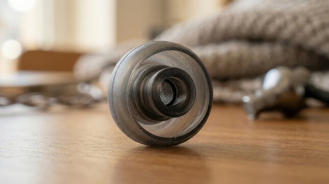 Detailed view of a professional transparent earphone driver