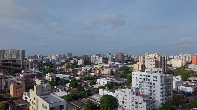 Aerial view of Barranquilla city skyline, birthplace of Colombian aviation