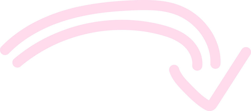 Hand drawn cute pink doodle line elements design