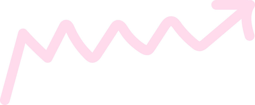 Hand drawn cute pink doodle line elements design