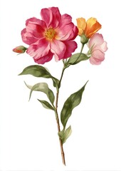 Fototapeta premium Vibrant floral botanical illustration