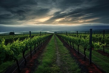 Naklejka premium Wine vineyard outdoors nature cloud.