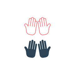 Fototapeta premium Folded Hands vector icons set illustration.