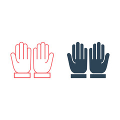 Obraz premium Folded Hands vector icons set illustration.