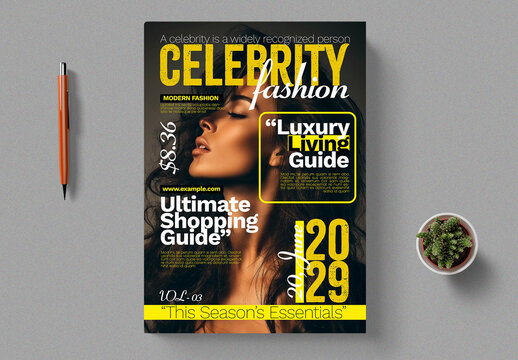 Celebrity Fashion Magazine Cover Template