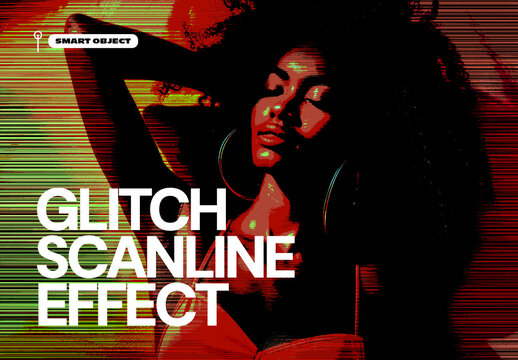 Glitch Scanline Distortion Photo Effect