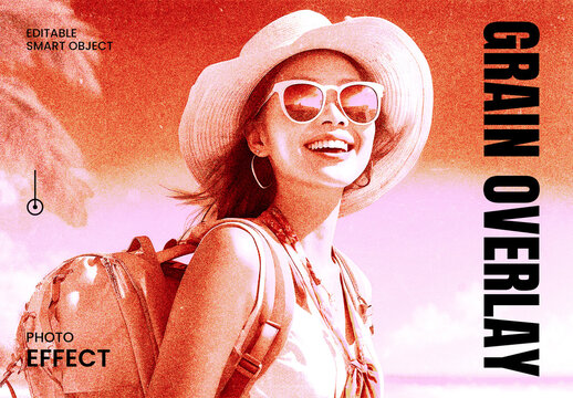 Grain Overlay Photo Effect Mockup
