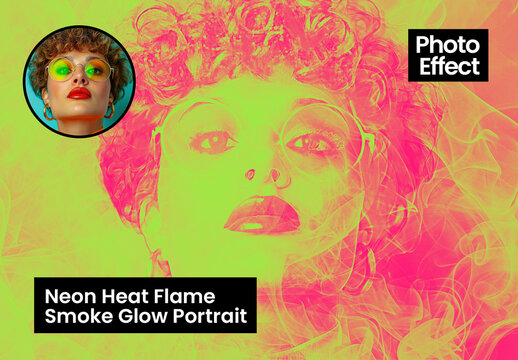 Neon Heat Flame Smoke Glow Portrait Effect