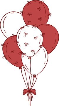 Simple balloons with little ribbons