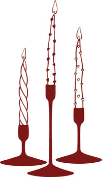 Elegant candles with hearts