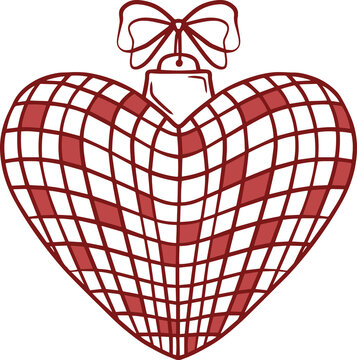 Heart disco ball with cute bow