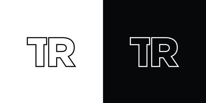 Letter T and R, TR logo design template. Minimal monogram initial based logotype.