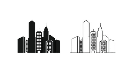 Obraz premium city skyline with tall buildings and skyscrapers Vector