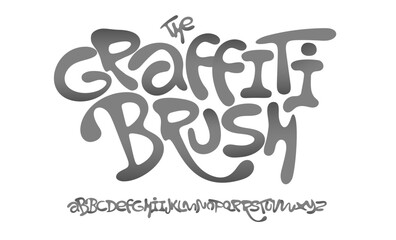 Watercolor Funny Font Logo Fun Graffiti Brush Alphabet Cartoon Groovy Letter Set, Ink Wavy Typography. Creative Typographic Design for Liquid Fluid Title, Headline, Funky Lettering. Vector Typeface