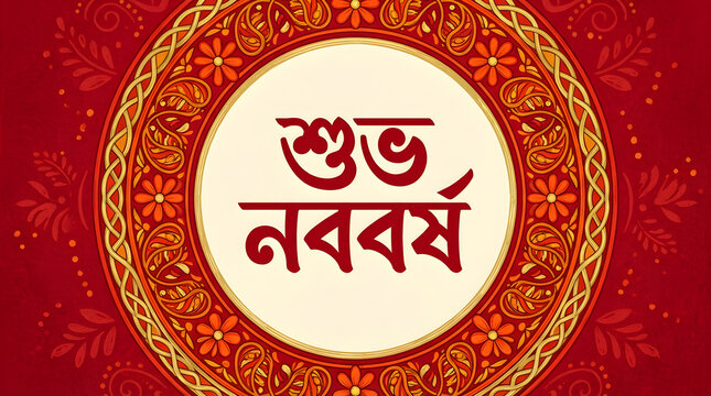 Beautiful bengali new year greeting celebrating pohela boishakh