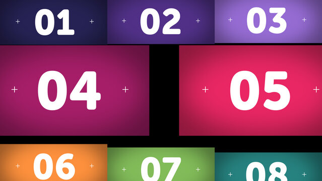 Multiscreen Layout Position X8 07 &ndash; Dynamic Multi Display Animation, Moving Screen Panels Layout, Modern Video Wall Presentation for Media, Technology and Branding Showcase